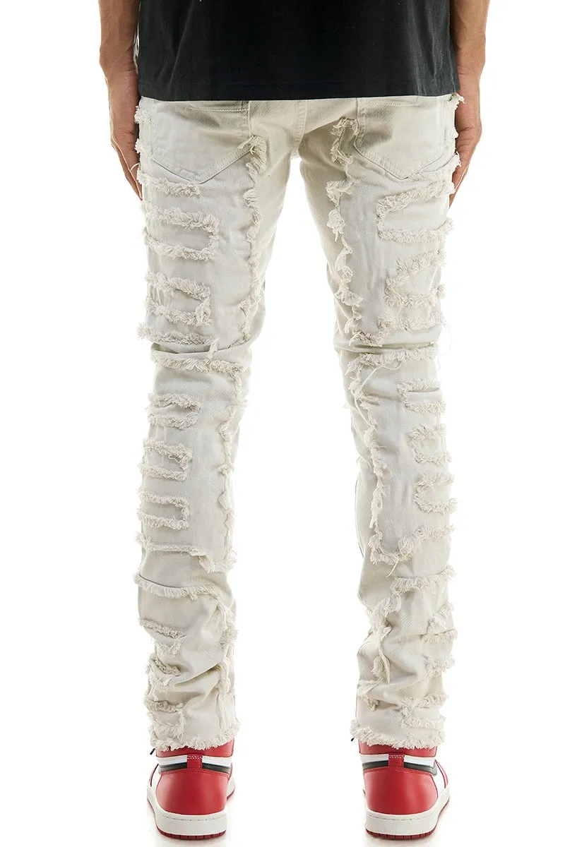 Symmetrical Patched Pants - Skinny Fit