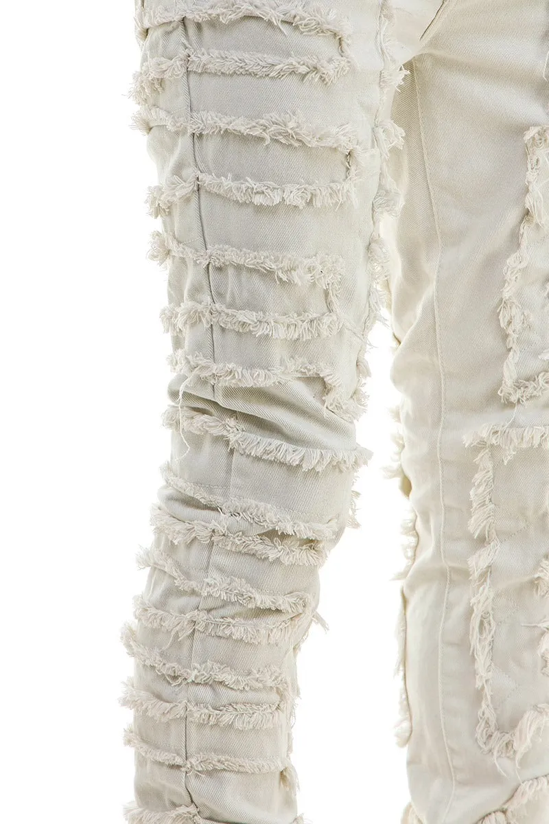 Symmetrical Patched Pants - Skinny Fit