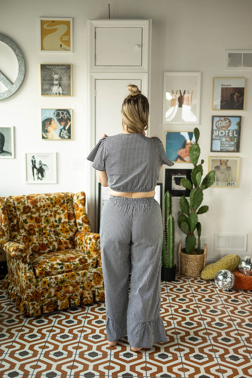 tate pant in gingham