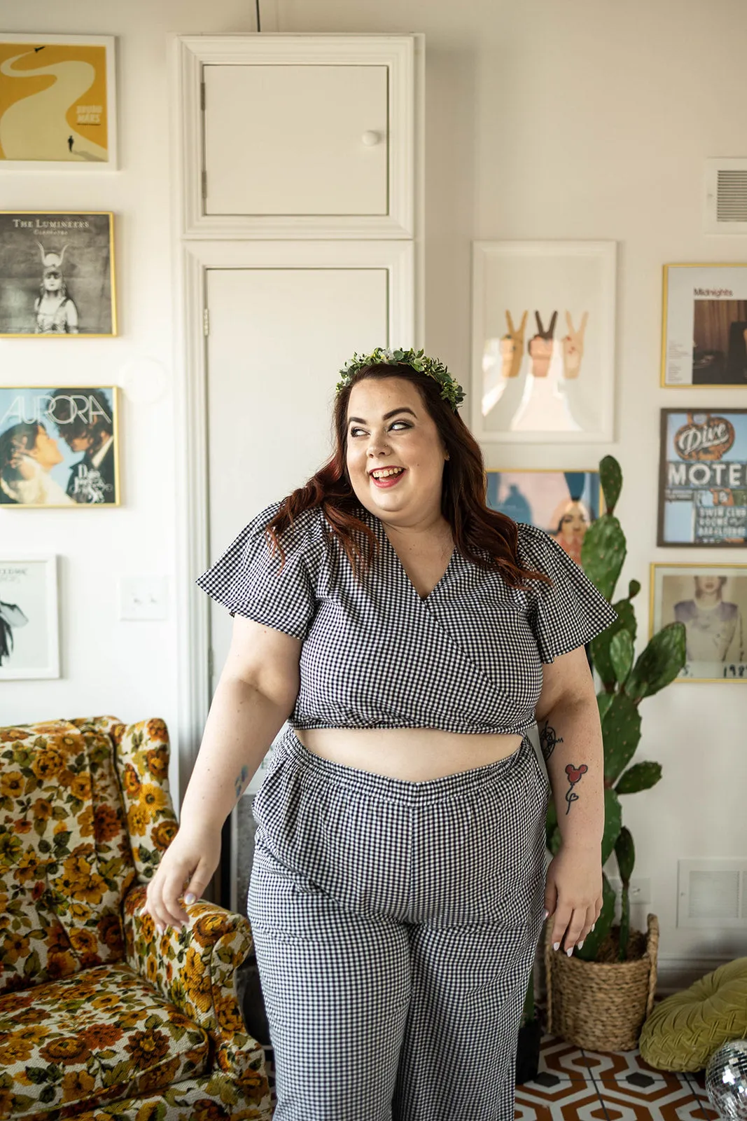 tate pant in gingham