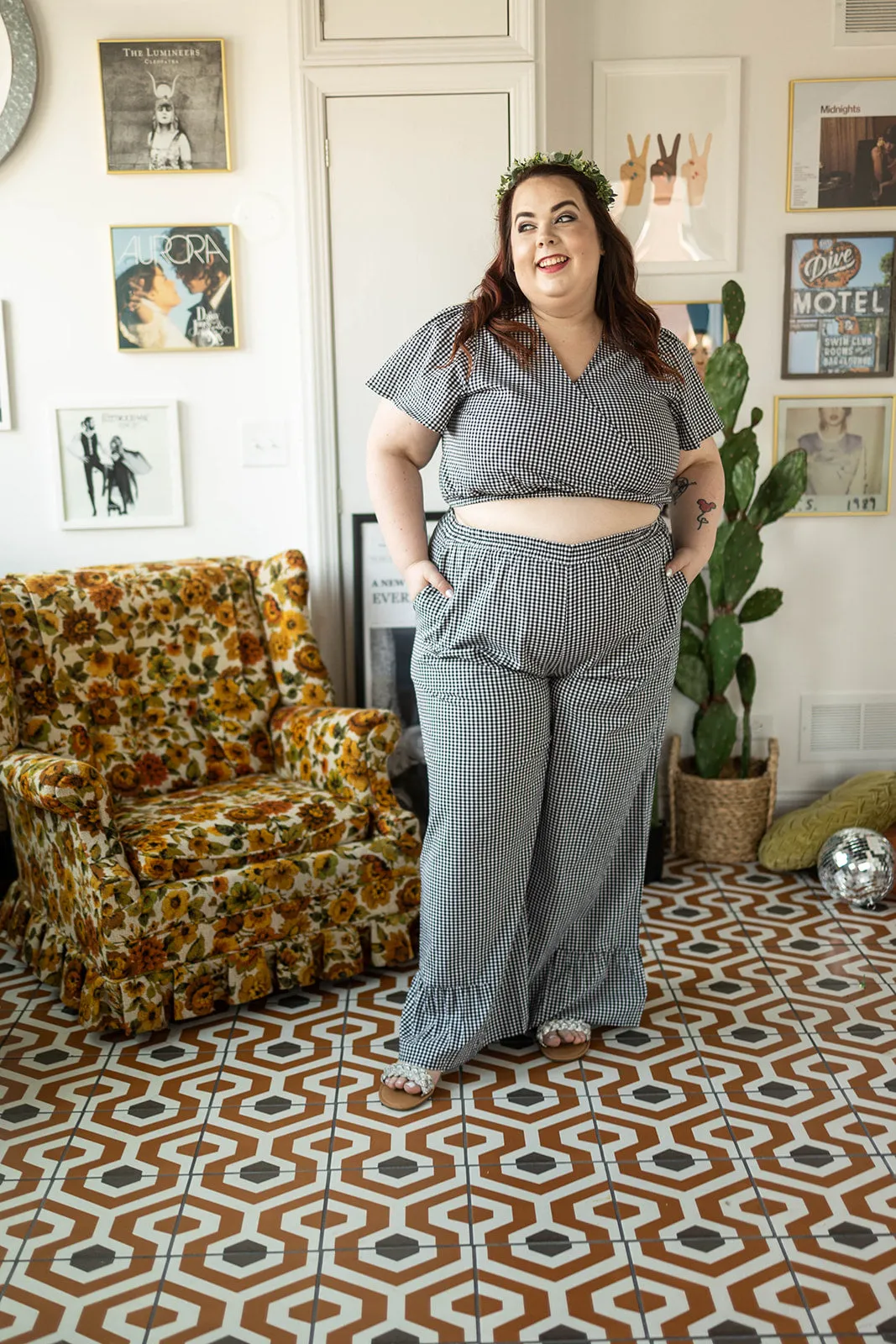 tate pant in gingham