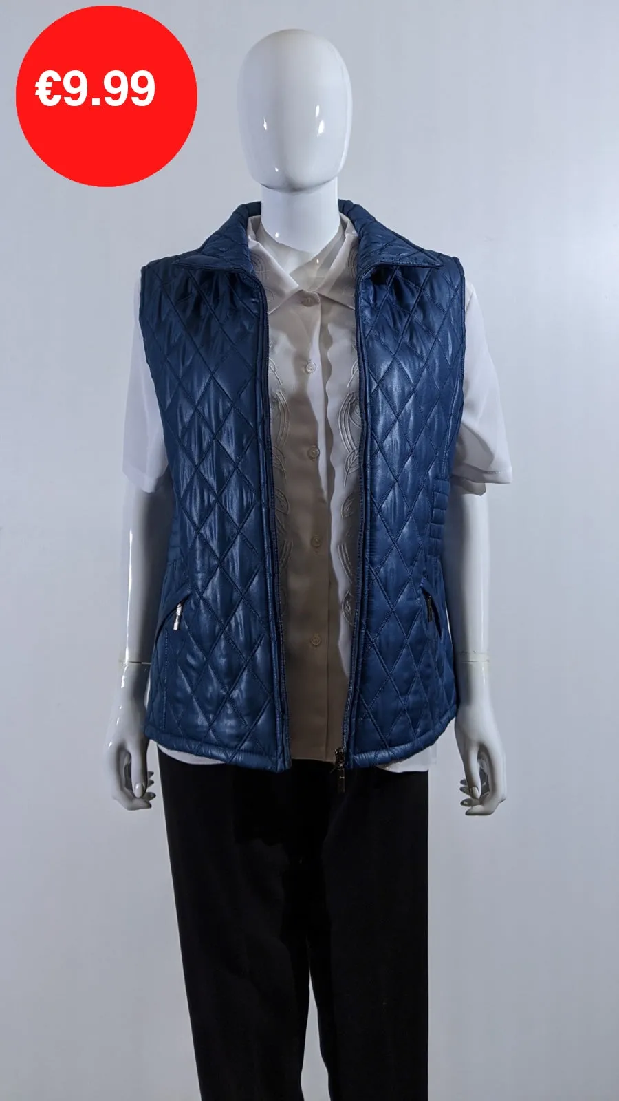 Teal Diamond Quilted Waistcoat with Zipped Pockets