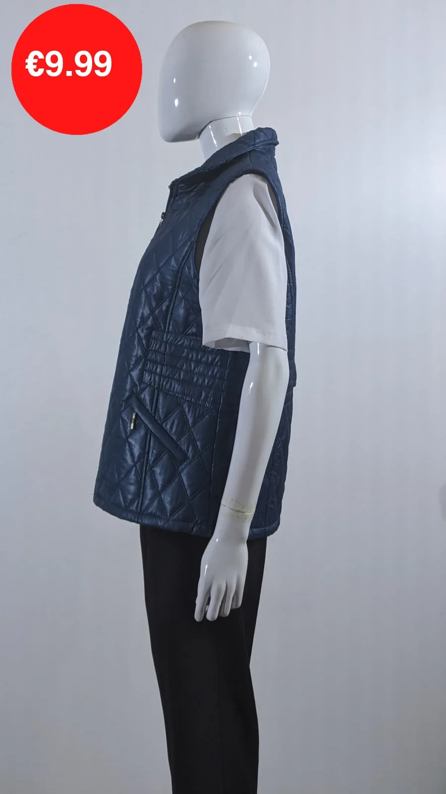 Teal Diamond Quilted Waistcoat with Zipped Pockets