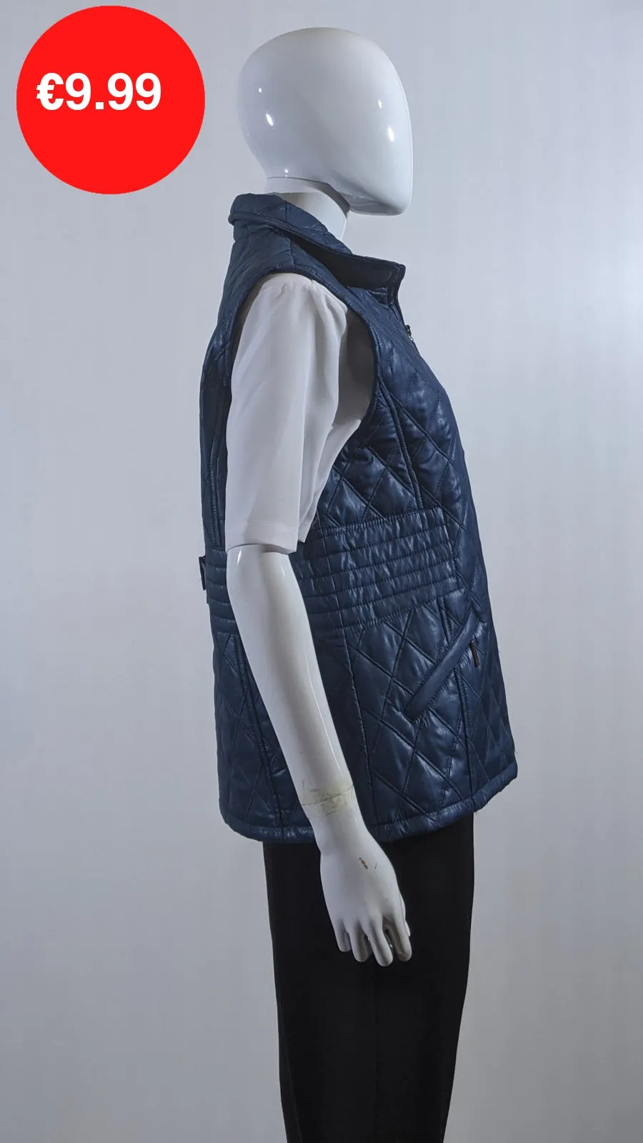 Teal Diamond Quilted Waistcoat with Zipped Pockets