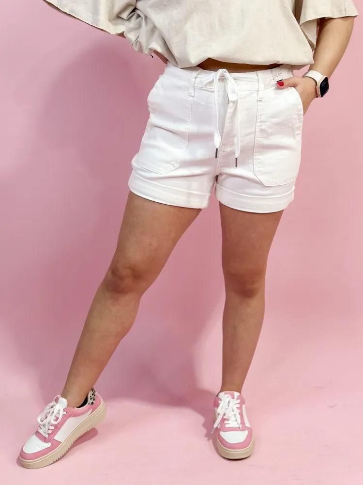 The Codi Denim Shorts - White