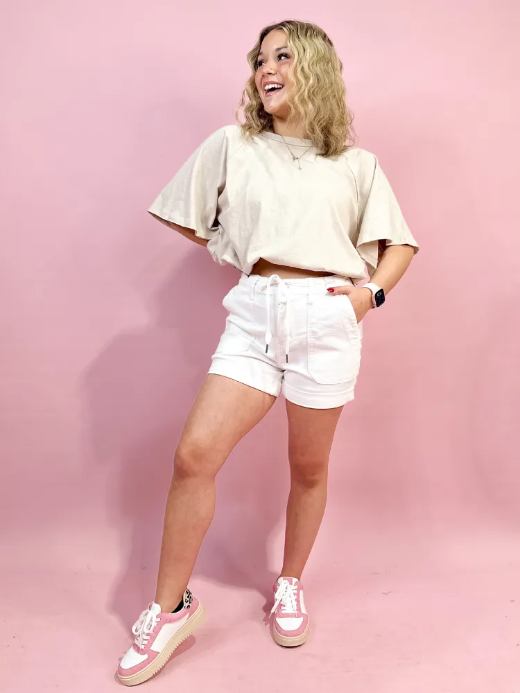 The Codi Denim Shorts - White