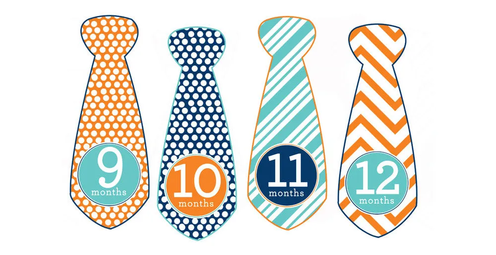 Trendy Tot Baby Month Stickers - Tie Shaped
