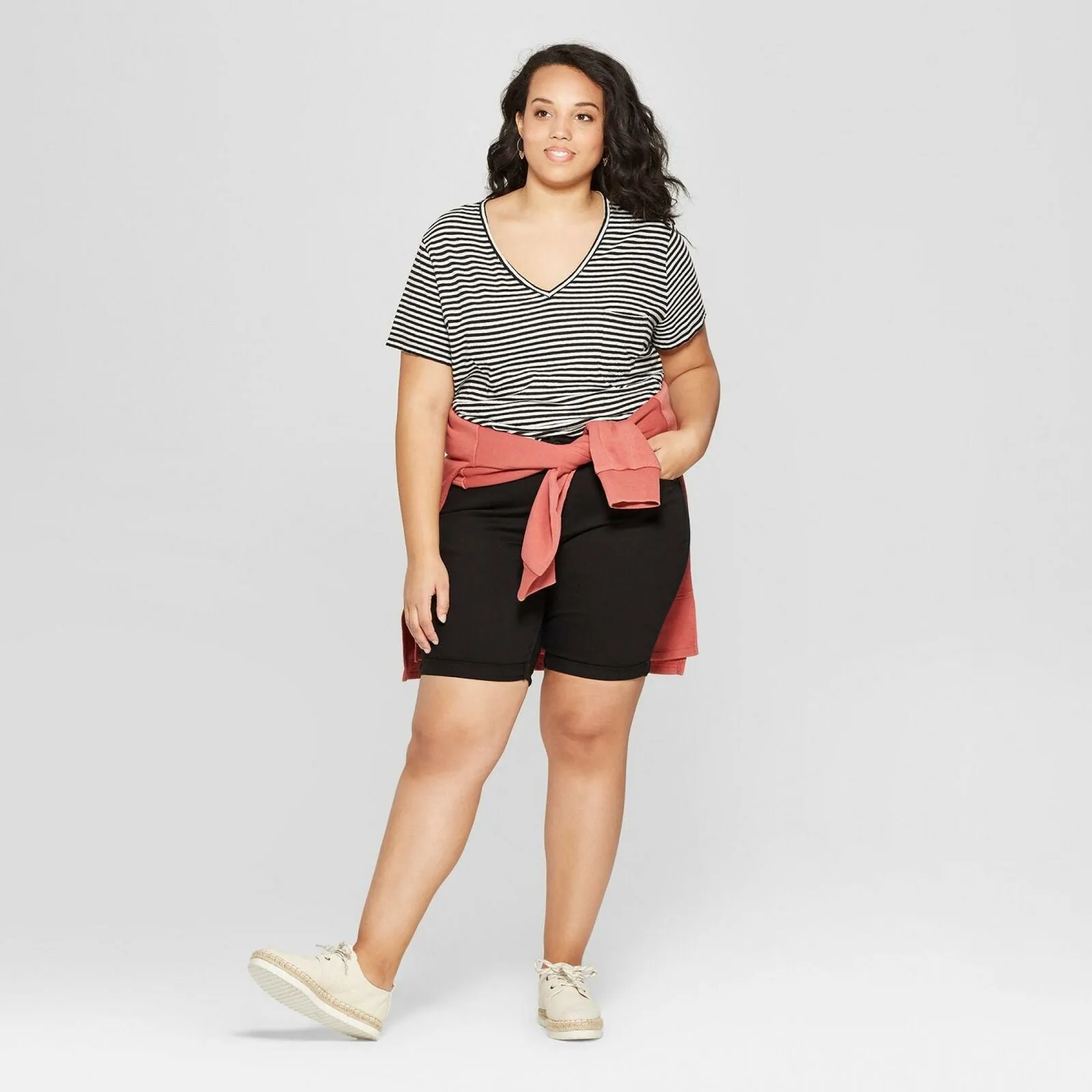 Universal Thread Women's Plus Size Roll Cuff Bermuda Jean Shorts