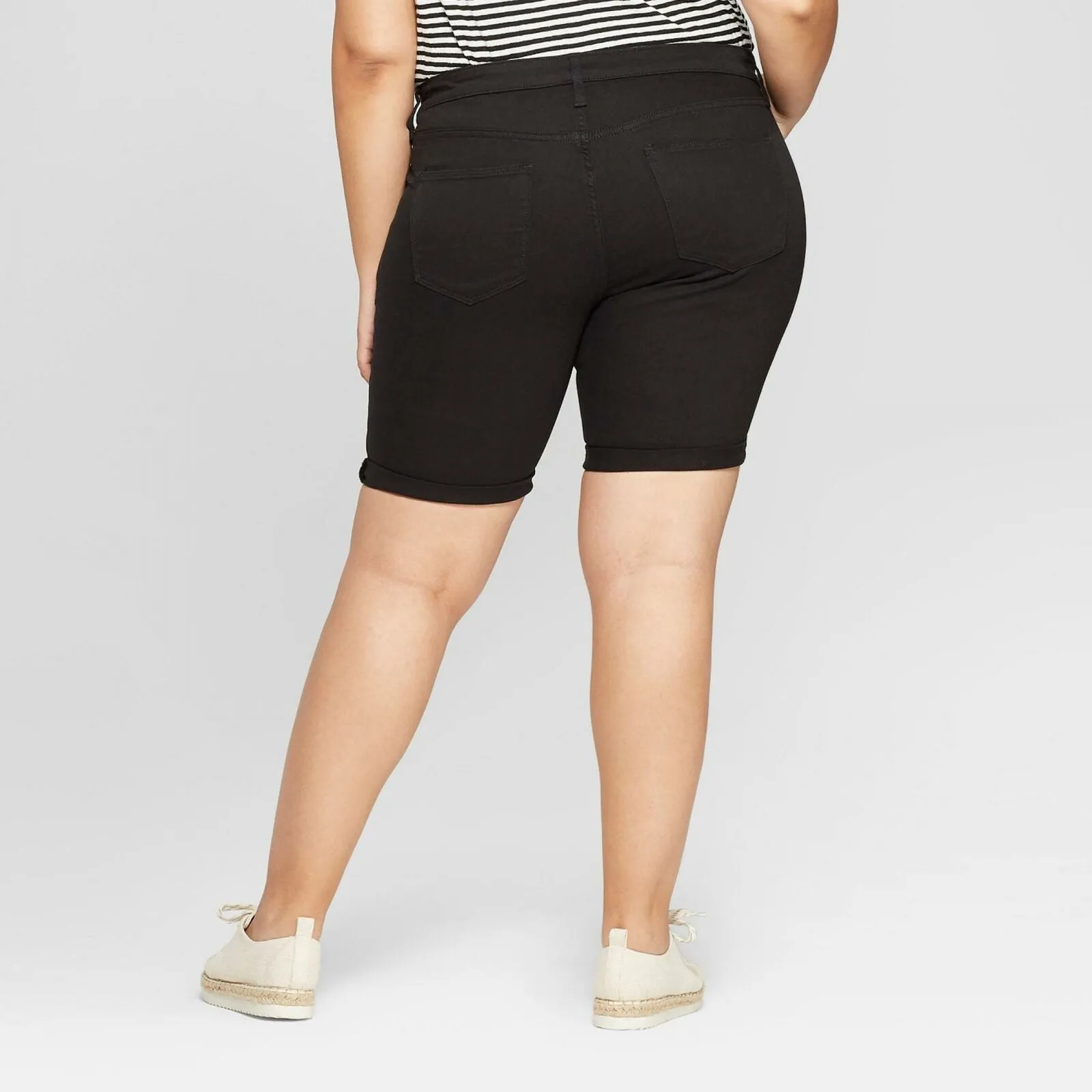 Universal Thread Women's Plus Size Roll Cuff Bermuda Jean Shorts