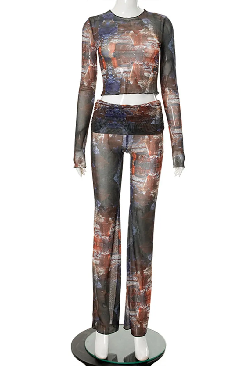 US3275 Sheer Shirt and Pants Set
