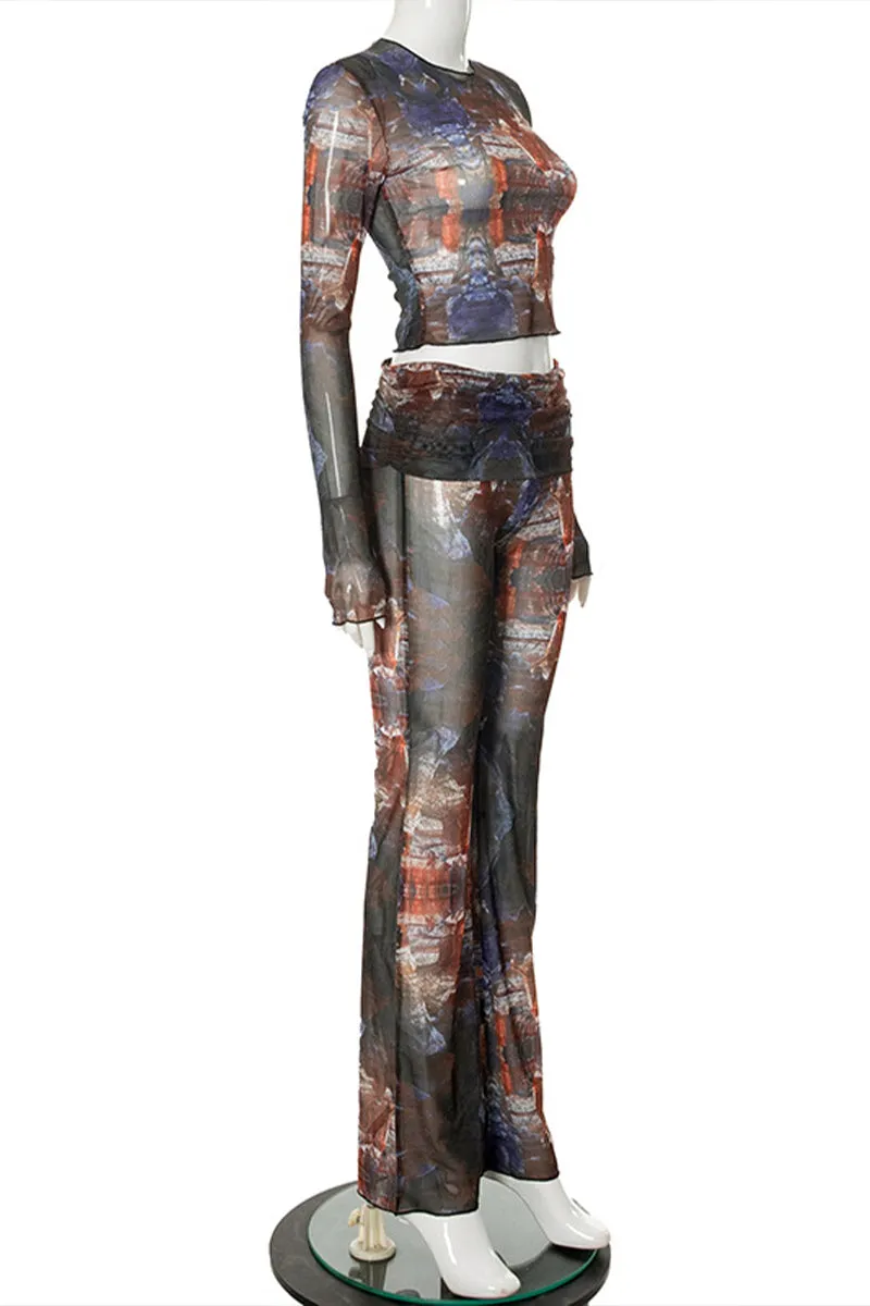 US3275 Sheer Shirt and Pants Set