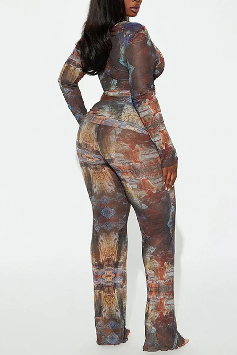 US3275 Sheer Shirt and Pants Set