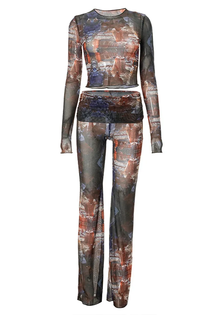 US3275 Sheer Shirt and Pants Set