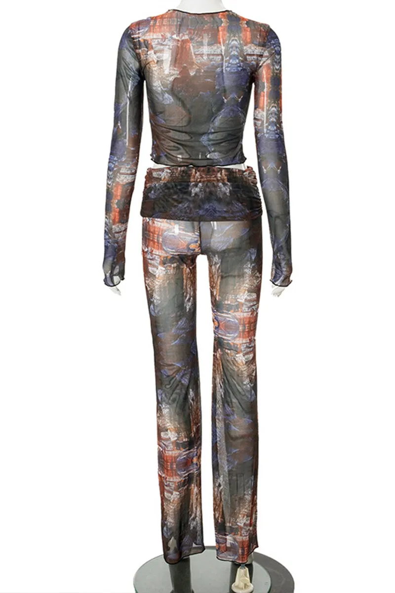US3275 Sheer Shirt and Pants Set
