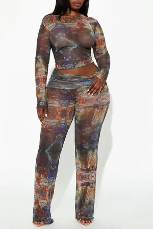 US3275 Sheer Shirt and Pants Set