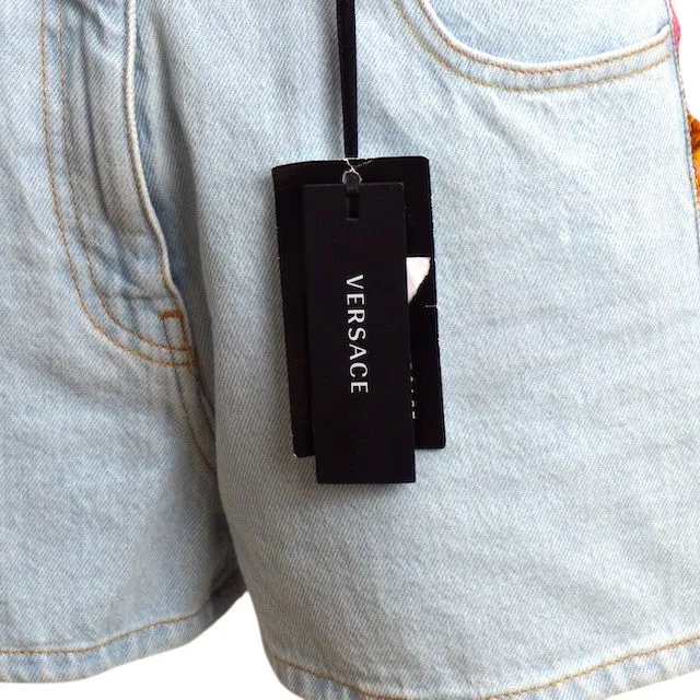 VERSACE- 2024 Denim & Satin Shorts, Multiple Sizes Available