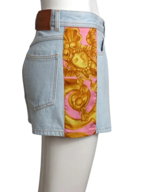 VERSACE- 2024 Denim & Satin Shorts, Multiple Sizes Available