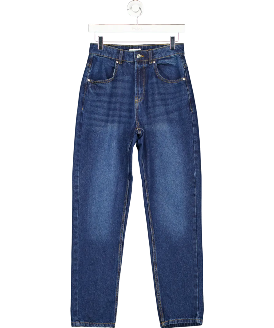 Warehouse Blue High Rise Straight Leg Jeans UK 10