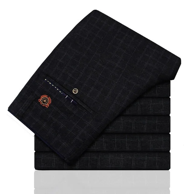 West Louis™ Plaid Elasticity Stretch Classic Dress Pants