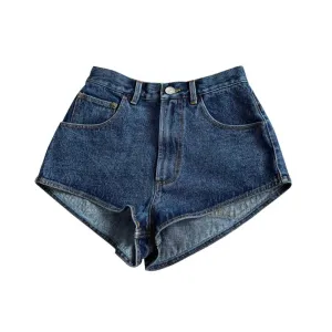 Women's Blue Denim Shorts Loose Jean Shorts Y2k Aesthetic Oversized Wide Cowboy Short Pants