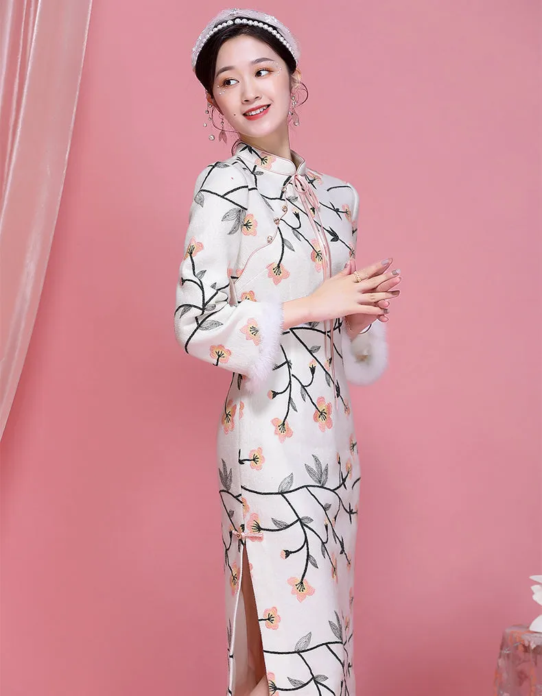 Wool Embroidery Qipao Cheongsam