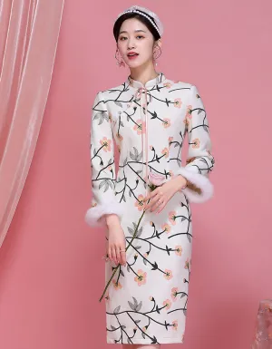 Wool Embroidery Qipao Cheongsam