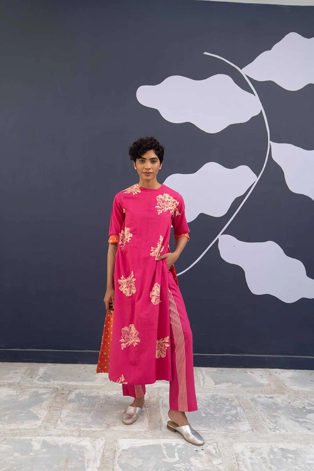 YAM   I   Seville BORA KURTA SET 2  (KURTA & PANTS) COTTON PINK YAMBILLIE05