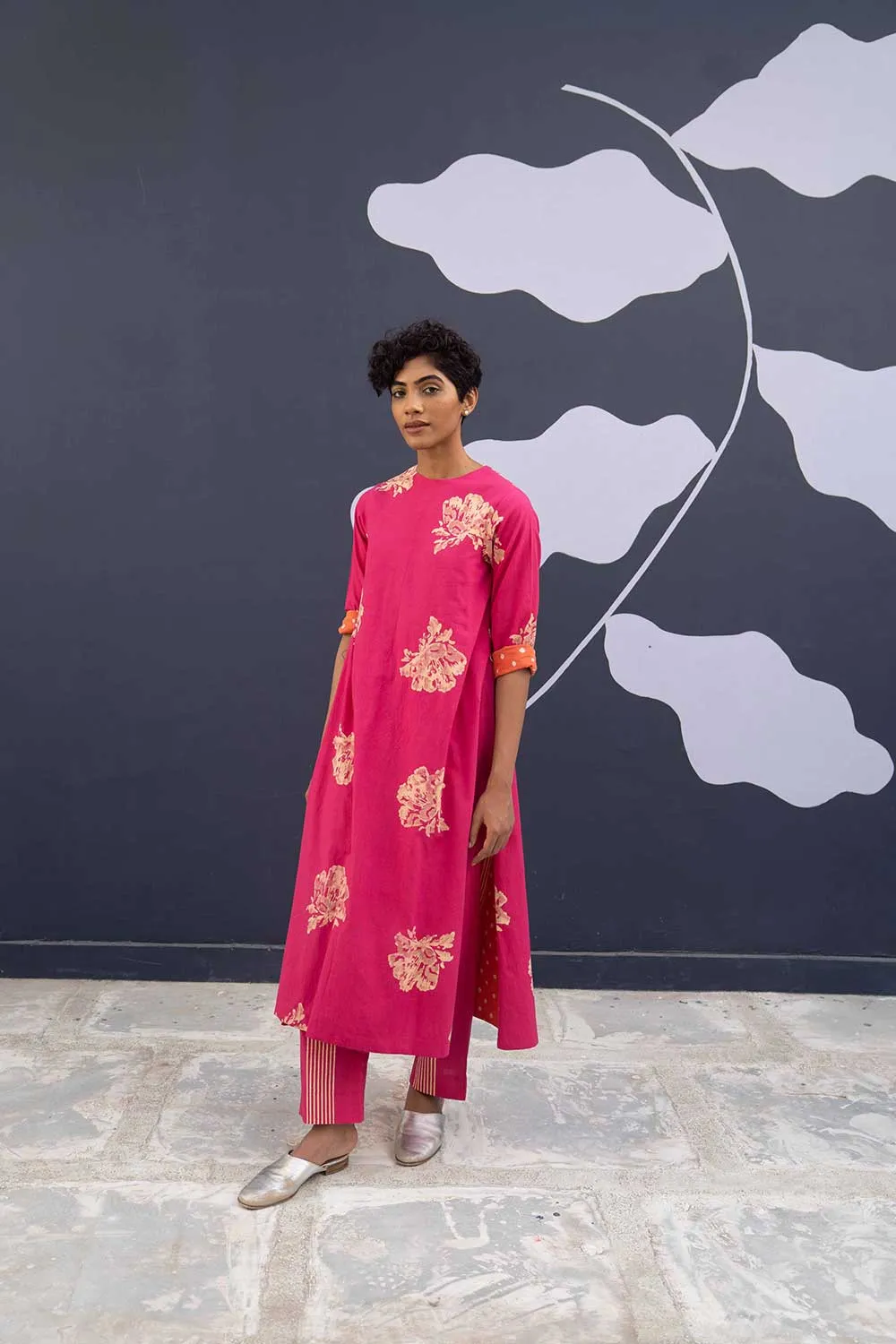 YAM   I   Seville BORA KURTA SET 2  (KURTA & PANTS) COTTON PINK YAMBILLIE05