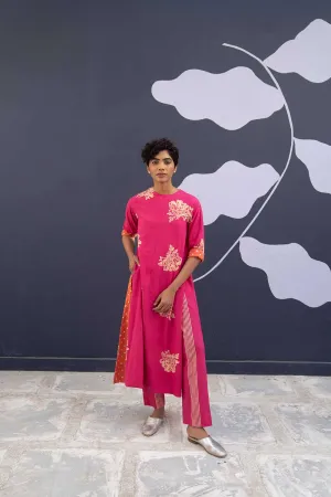 YAM   I   Seville BORA KURTA SET 2  (KURTA & PANTS) COTTON PINK YAMBILLIE05
