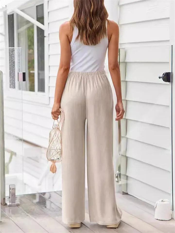 Yoga Fitness Cozy Loose Straight-Leg Pants for Women