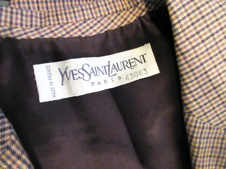 YVES SAINT LAURENT Classic 3 pc Brown Pantsuit with Belt