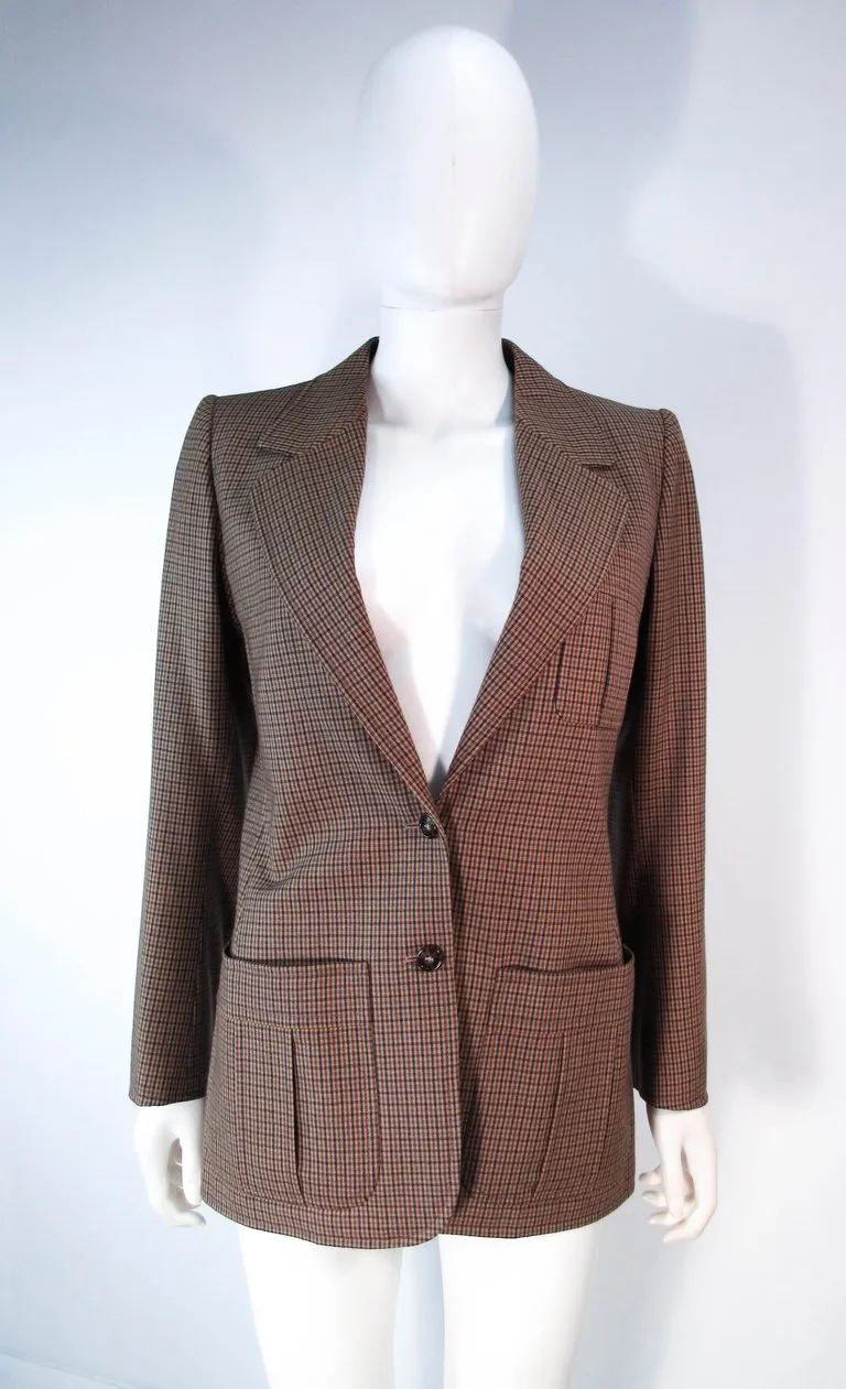 YVES SAINT LAURENT Classic 3 pc Brown Pantsuit with Belt