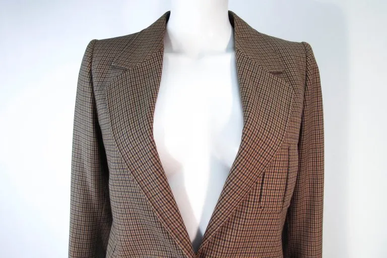 YVES SAINT LAURENT Classic 3 pc Brown Pantsuit with Belt