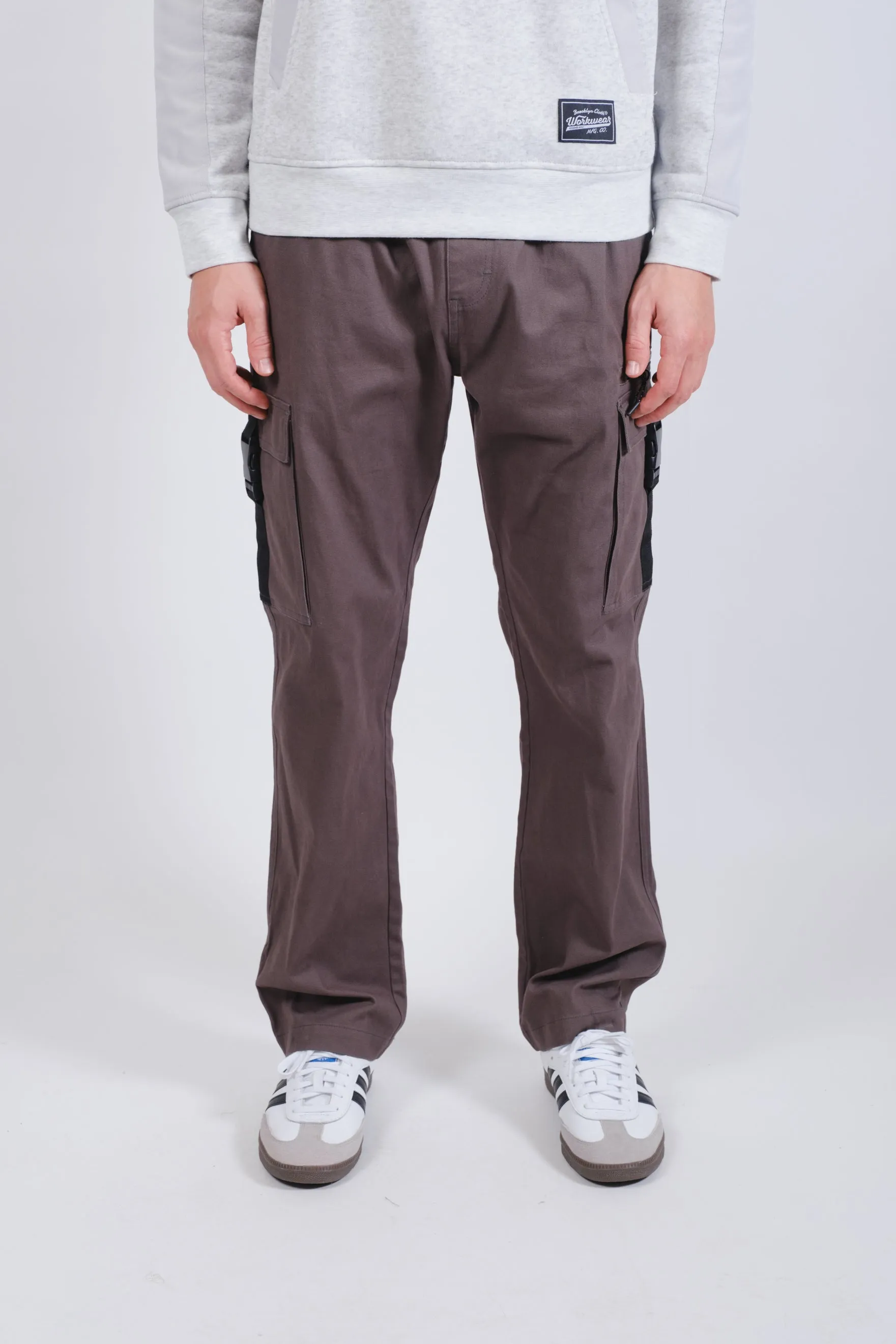 Zip Buckle Pocket Twill Cargo Pant