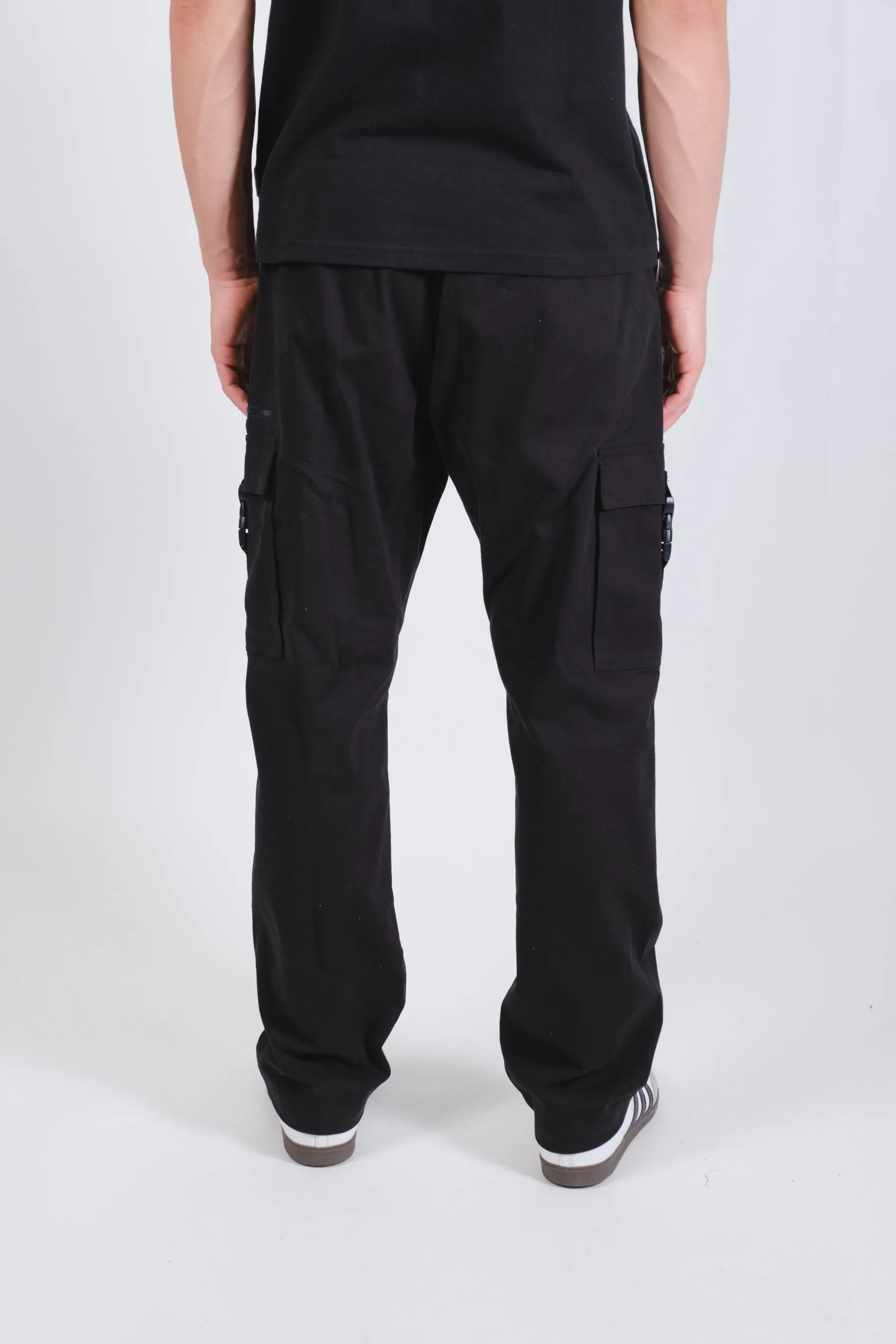 Zip Buckle Pocket Twill Cargo Pant
