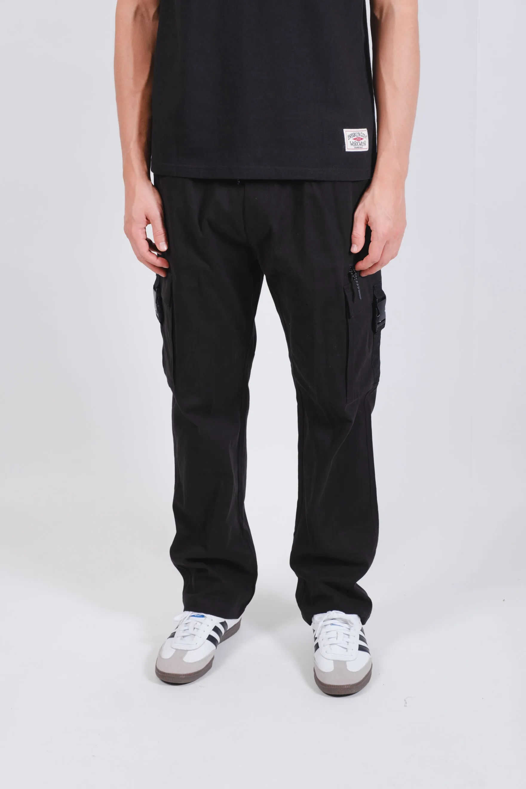 Zip Buckle Pocket Twill Cargo Pant