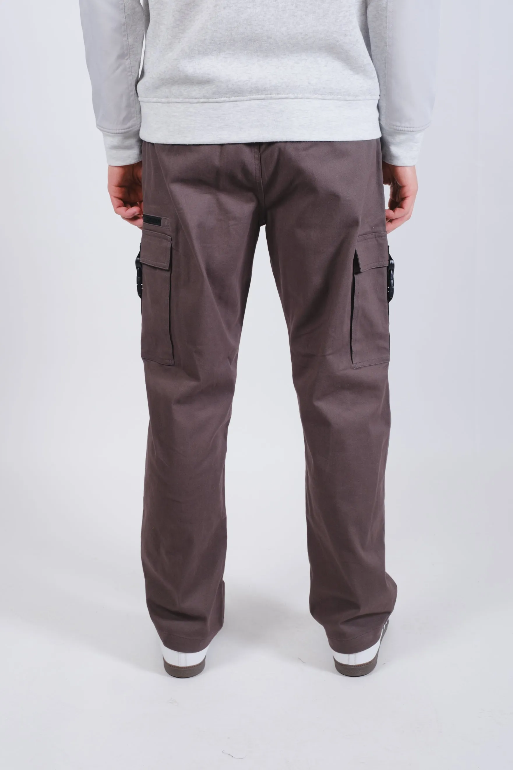 Zip Buckle Pocket Twill Cargo Pant