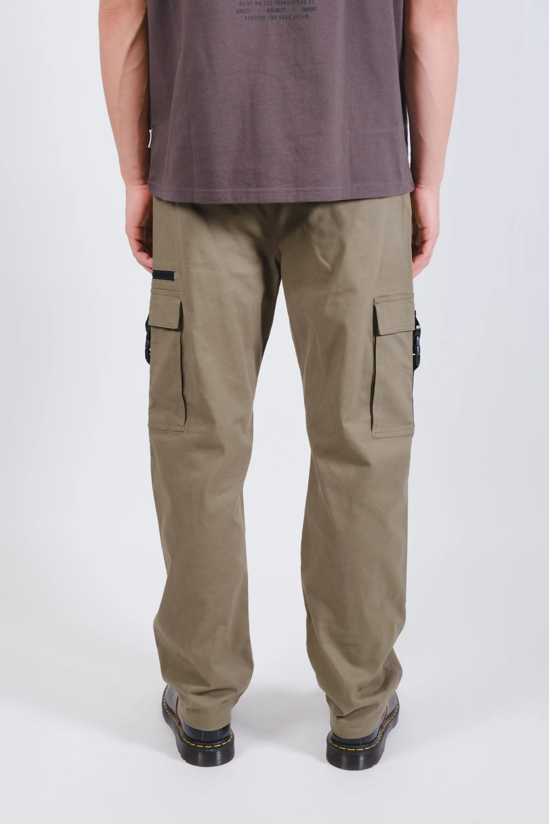Zip Buckle Pocket Twill Cargo Pant
