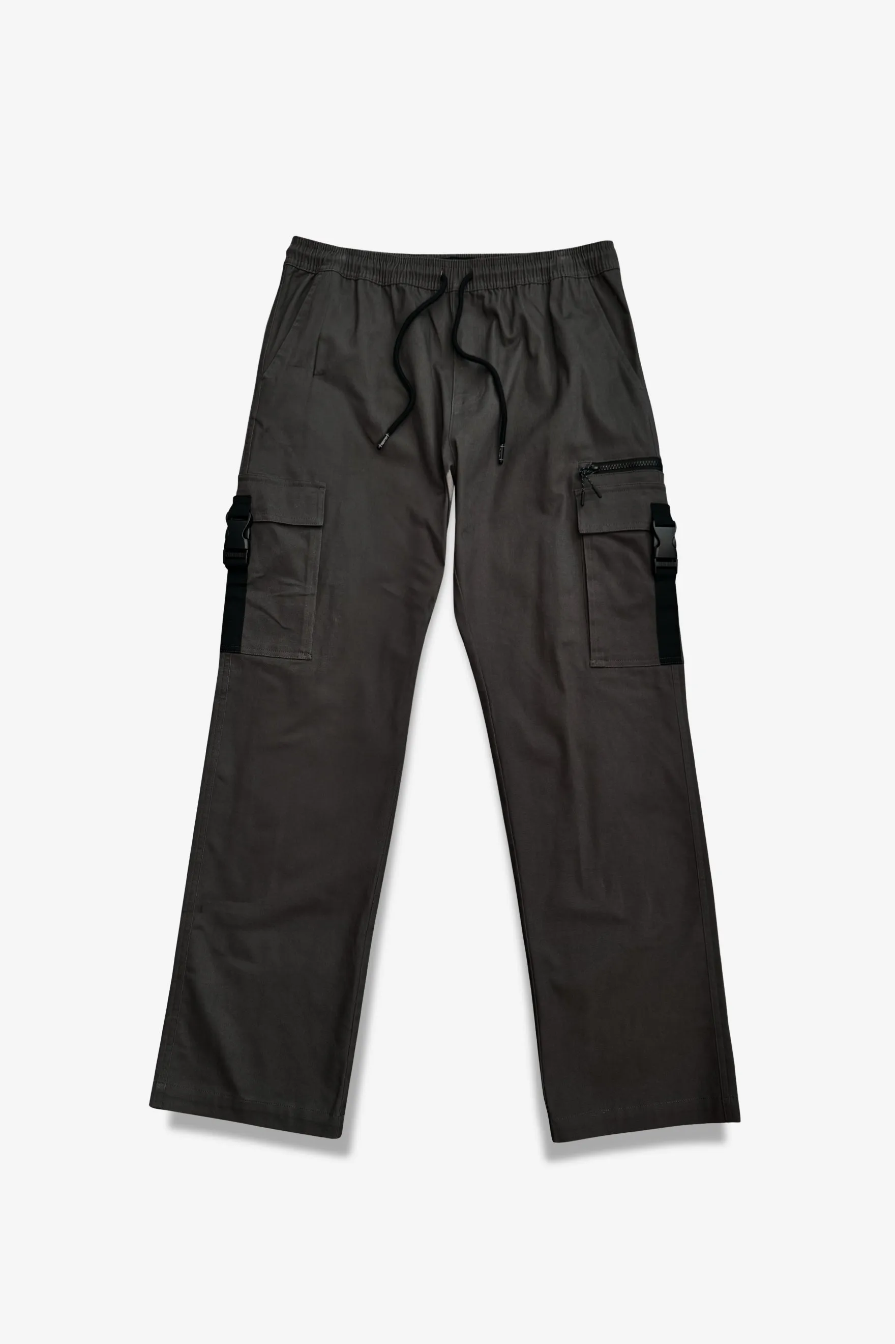 Zip Buckle Pocket Twill Cargo Pant