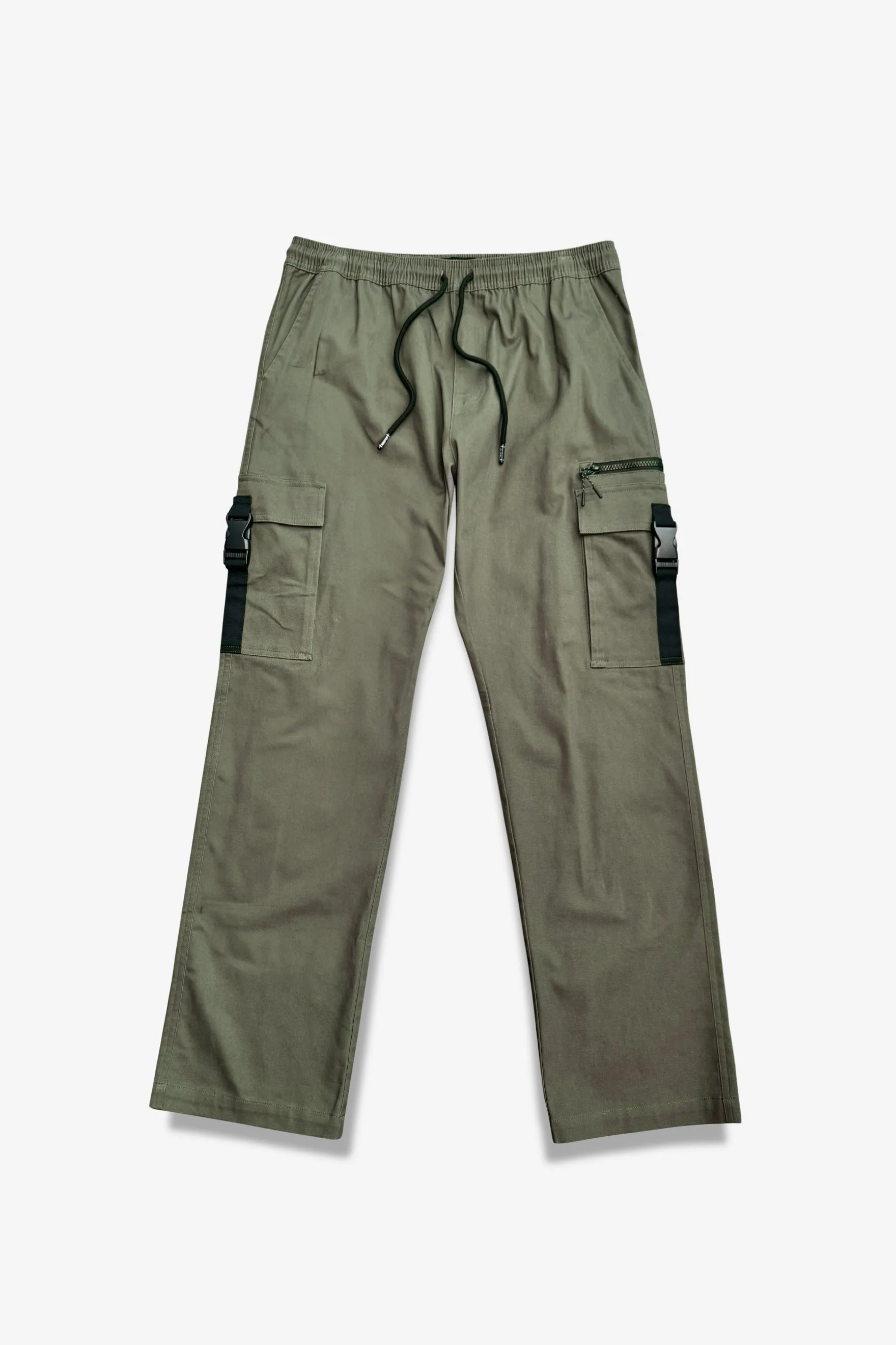 Zip Buckle Pocket Twill Cargo Pant