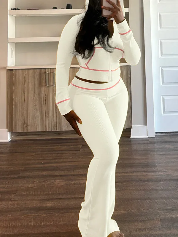 Zip-Front Hoodie & Pants Set